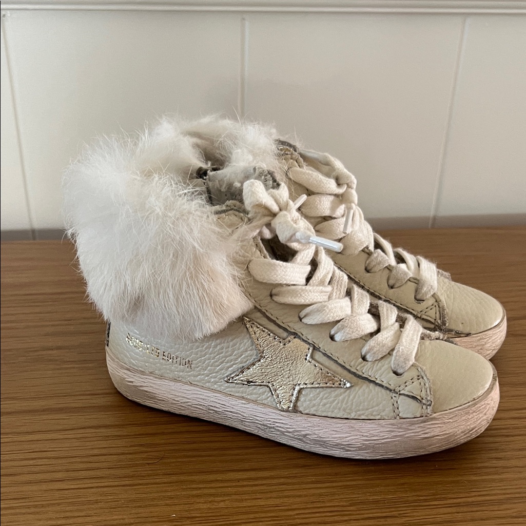 Golden Goose X Bonpoint Kids Cream Sneakers With Fur
